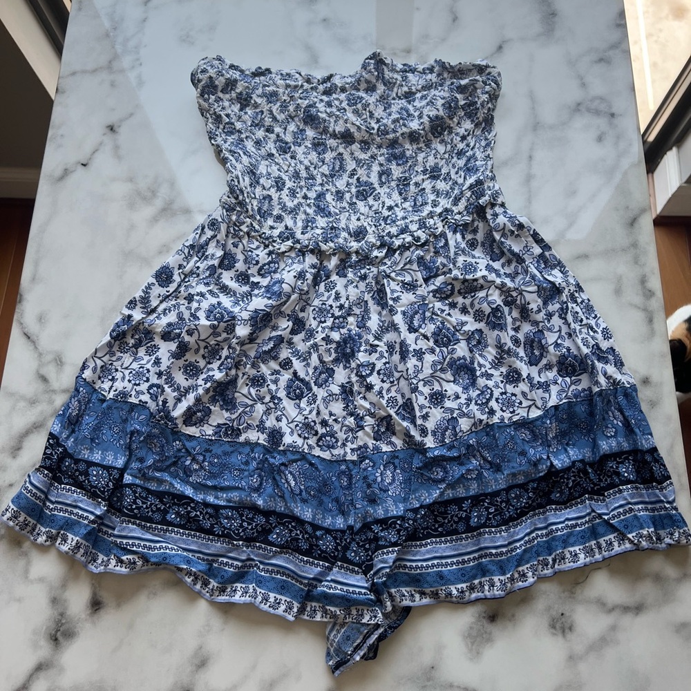 Jessica Simpson Floral Strapless Romper